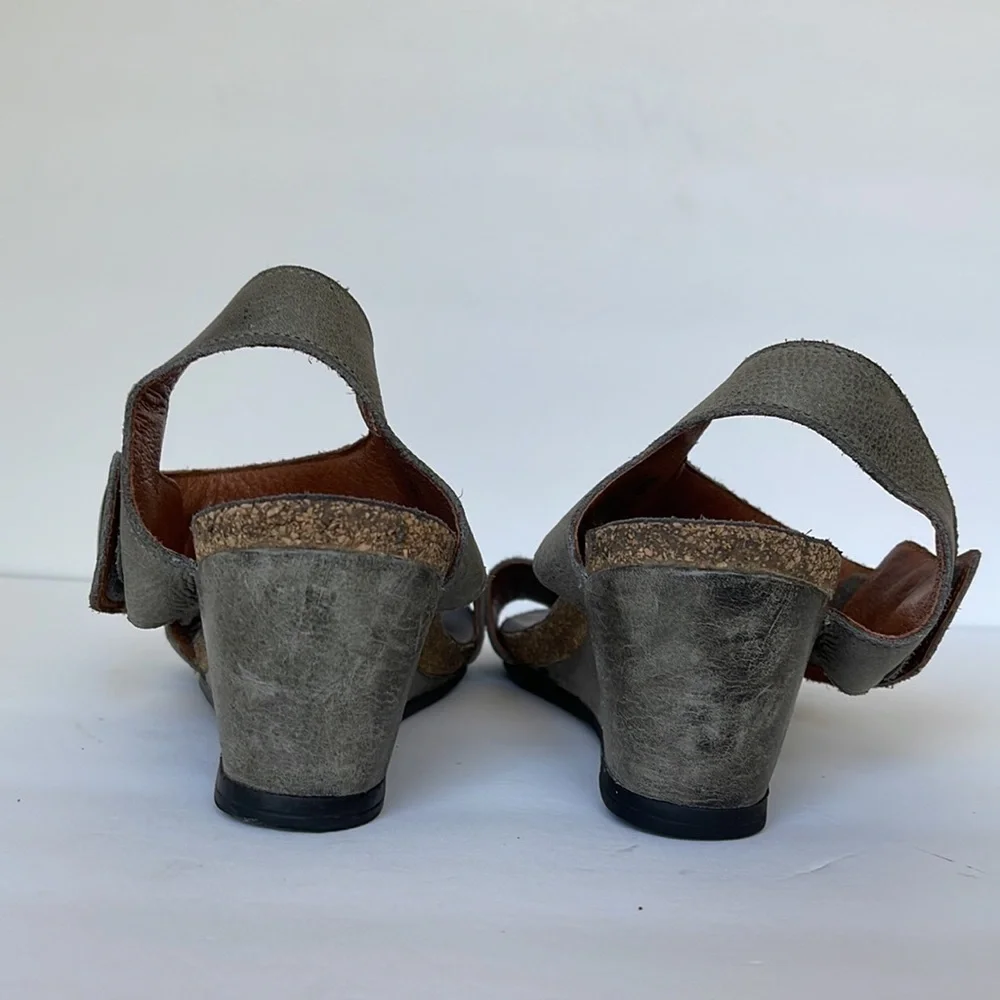 Taos Carousel Graphite Wedge Sandals